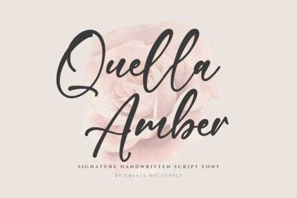 Quella Amber: A Signature Script Font for Crafters and Makers